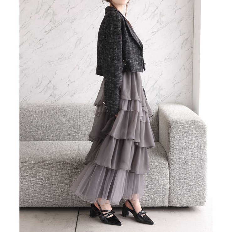 【one after another】サイドベルトツイードショートジャケット | NICE CLAUP / OLIVE des OLIVE　OUTLET | 詳細画像30 