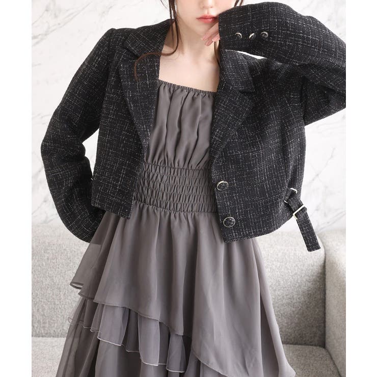 【one after another】サイドベルトツイードショートジャケット | NICE CLAUP / OLIVE des OLIVE　OUTLET | 詳細画像27 