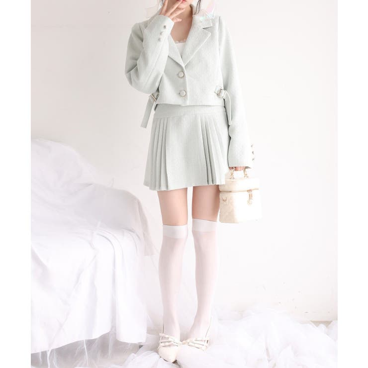 【one after another】サイドベルトツイードショートジャケット | NICE CLAUP / OLIVE des OLIVE　OUTLET | 詳細画像18 