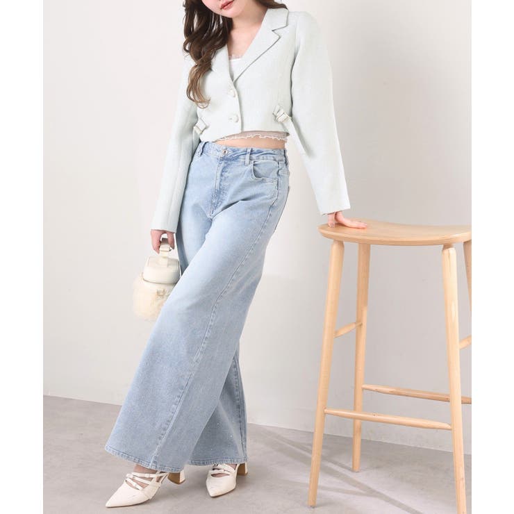 【one after another】サイドベルトツイードショートジャケット | NICE CLAUP / OLIVE des OLIVE　OUTLET | 詳細画像16 