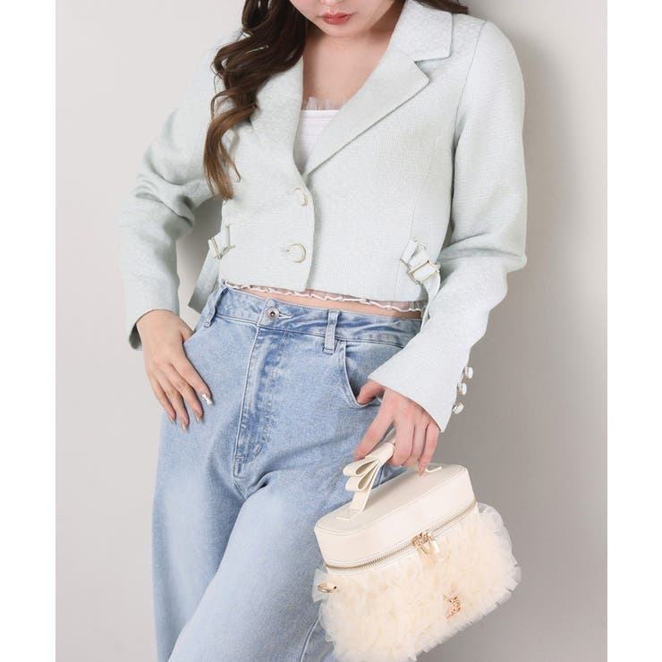 【one after another】サイドベルトツイードショートジャケット | NICE CLAUP / OLIVE des OLIVE　OUTLET | 詳細画像13 