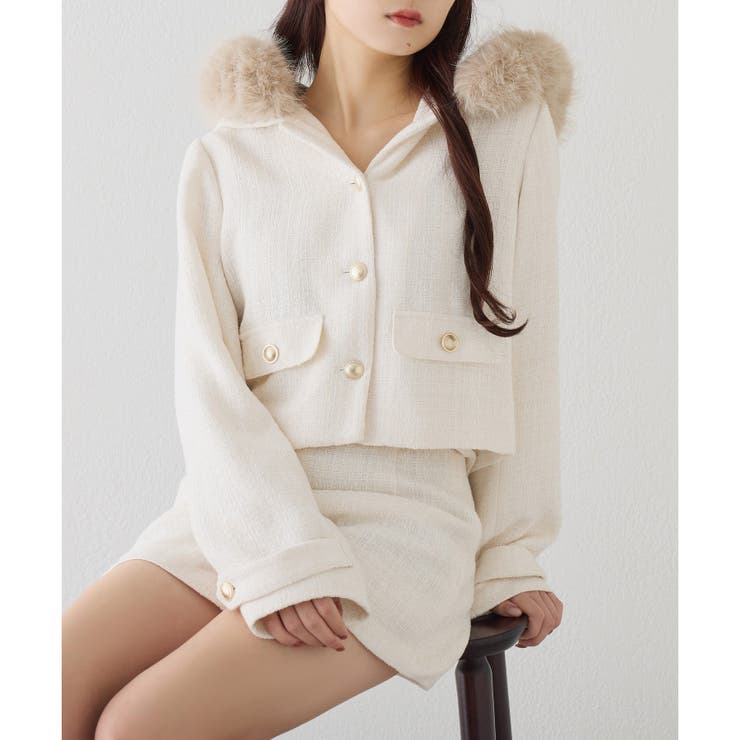 【one after another】【セットアップ可能】フェイクファーフード付… | NICE CLAUP / OLIVE des OLIVE　OUTLET | 詳細画像5 