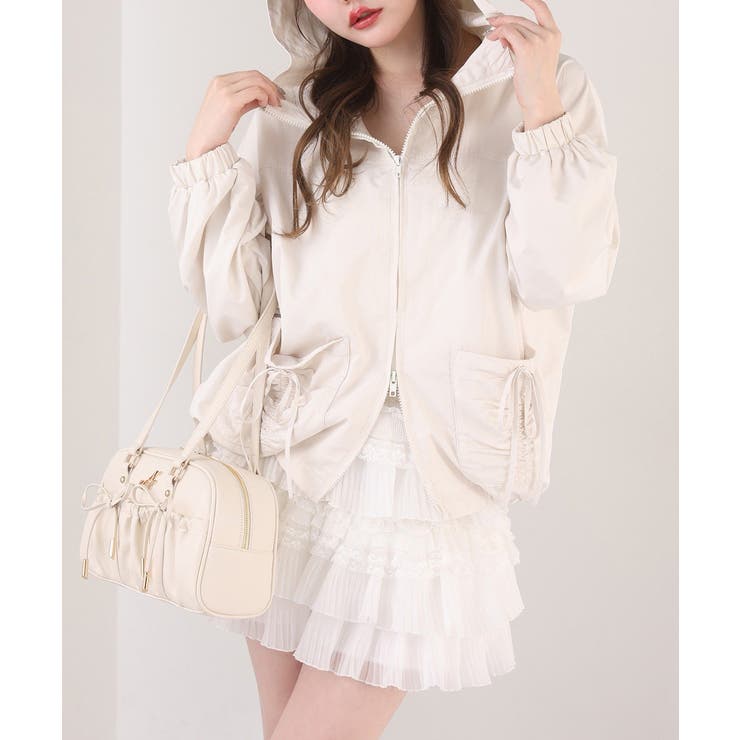 アイボリー | 【one after another】ドロストリボンポケット付きマウンテンパーカ… | NICE CLAUP / OLIVE des OLIVE　OUTLET