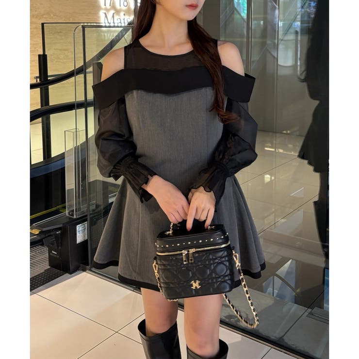 チャコール | 【one after another】袖取り外し可能ミニワンピース | NICE CLAUP / OLIVE des OLIVE　OUTLET