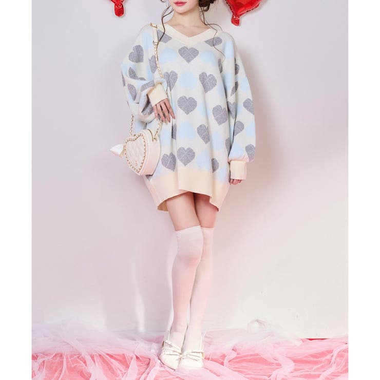 【one after another】ハートアーガイルニットミニワンピ | NICE CLAUP / OLIVE des OLIVE　OUTLET | 詳細画像4 