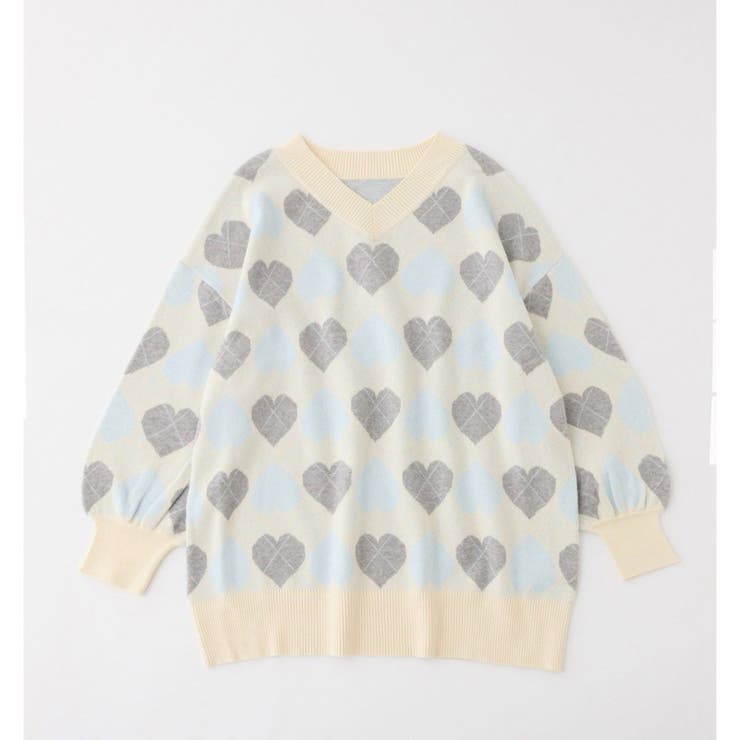 【one after another】ハートアーガイルニットミニワンピ | NICE CLAUP / OLIVE des OLIVE　OUTLET | 詳細画像1 