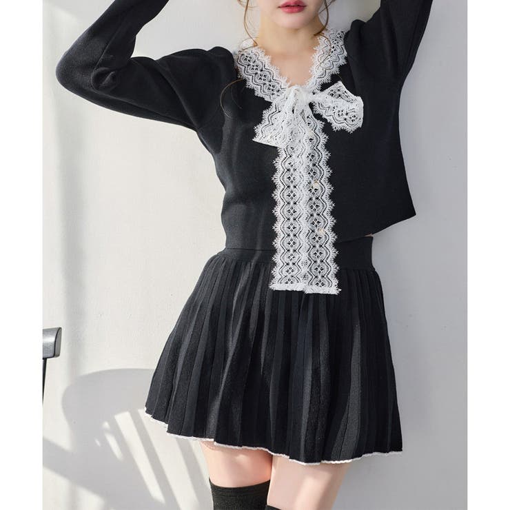 【one after another】レースボウタイニットセットアップ | NICE CLAUP / OLIVE des OLIVE　OUTLET | 詳細画像26 