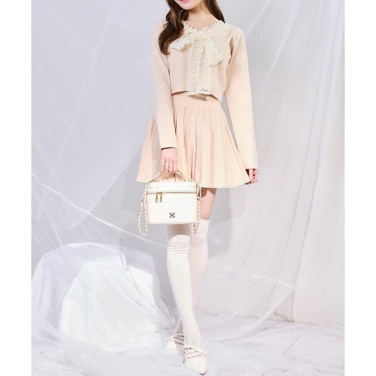 【one after another】レースボウタイニットセットアップ | NICE CLAUP / OLIVE des OLIVE　OUTLET | 詳細画像4 