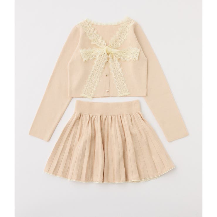 【one after another】レースボウタイニットセットアップ | NICE CLAUP / OLIVE des OLIVE　OUTLET | 詳細画像1 