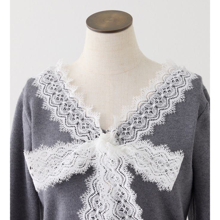 【one after another】レースボウタイニットセットアップ | NICE CLAUP / OLIVE des OLIVE　OUTLET | 詳細画像19 