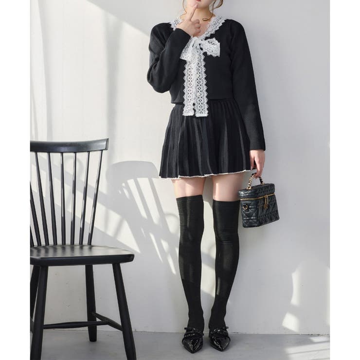 【one after another】レースボウタイニットセットアップ | NICE CLAUP / OLIVE des OLIVE　OUTLET | 詳細画像15 