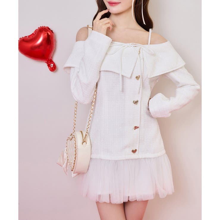 オフ | 【one after another】ハートボタン切替ミニワンピース | NICE CLAUP / OLIVE des OLIVE　OUTLET