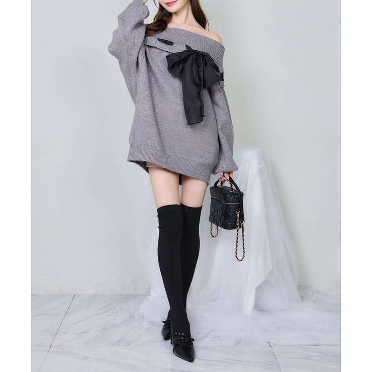 【one after another】リボン付きオフショルニットワンピ | NICE CLAUP / OLIVE des OLIVE　OUTLET | 詳細画像20 