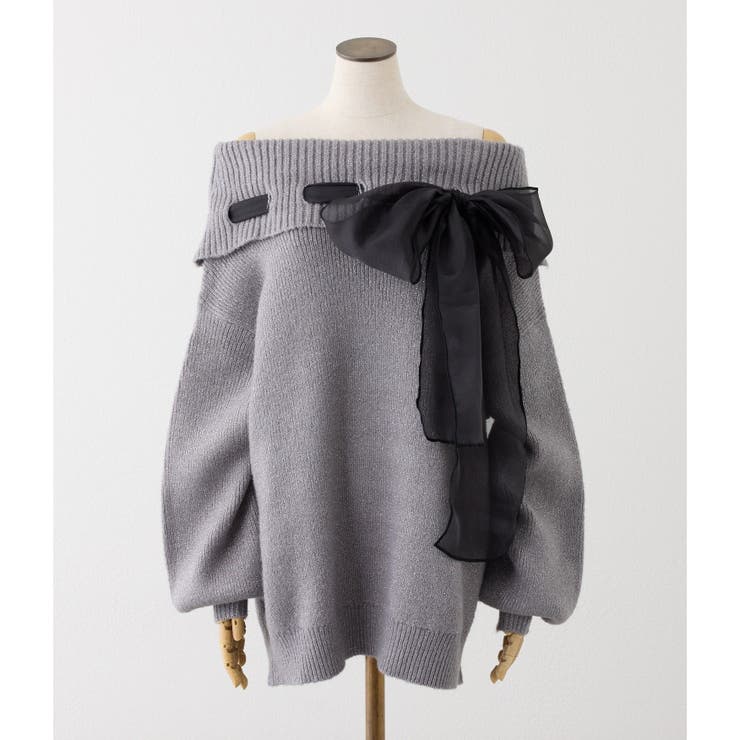 【one after another】リボン付きオフショルニットワンピ | NICE CLAUP / OLIVE des OLIVE　OUTLET | 詳細画像22 