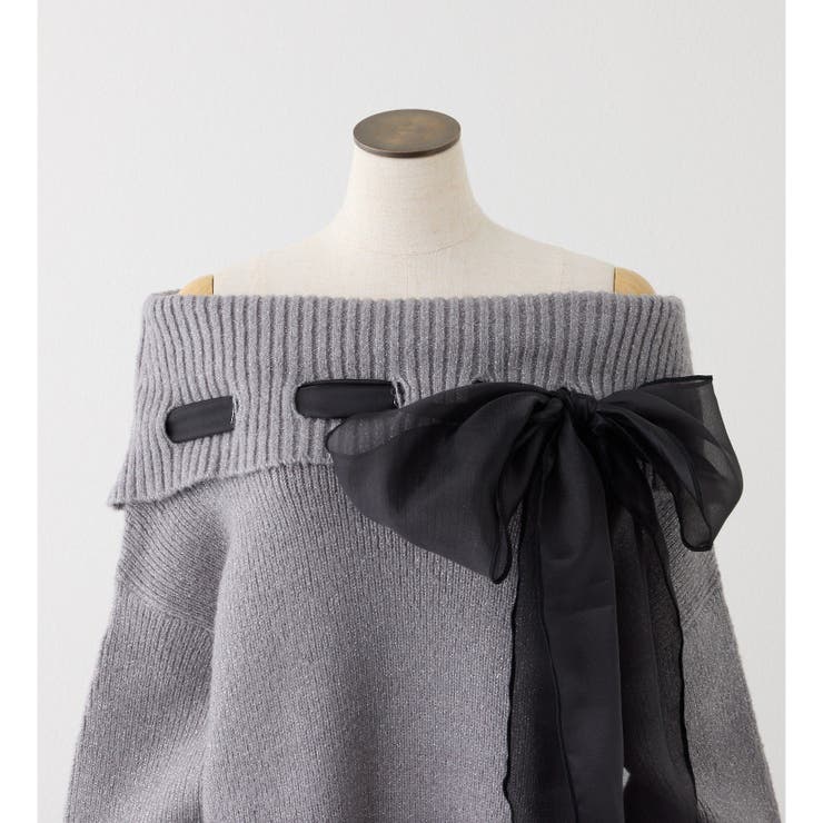 【one after another】リボン付きオフショルニットワンピ | NICE CLAUP / OLIVE des OLIVE　OUTLET | 詳細画像25 