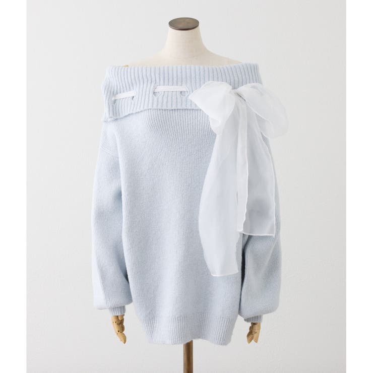 【one after another】リボン付きオフショルニットワンピ | NICE CLAUP / OLIVE des OLIVE　OUTLET | 詳細画像12 