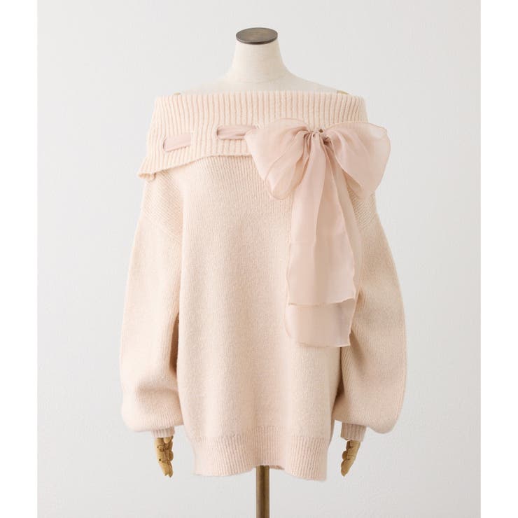 【one after another】リボン付きオフショルニットワンピ | NICE CLAUP / OLIVE des OLIVE　OUTLET | 詳細画像7 