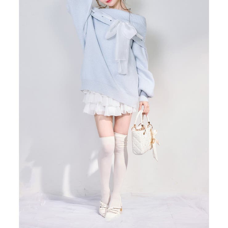 【one after another】リボン付きオフショルニットワンピ | NICE CLAUP / OLIVE des OLIVE　OUTLET | 詳細画像15 