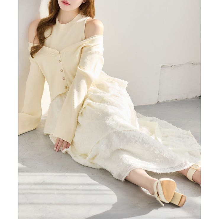 【one after another】カーデセットドッキングティアードワンピ | NICE CLAUP / OLIVE des OLIVE　OUTLET | 詳細画像4 