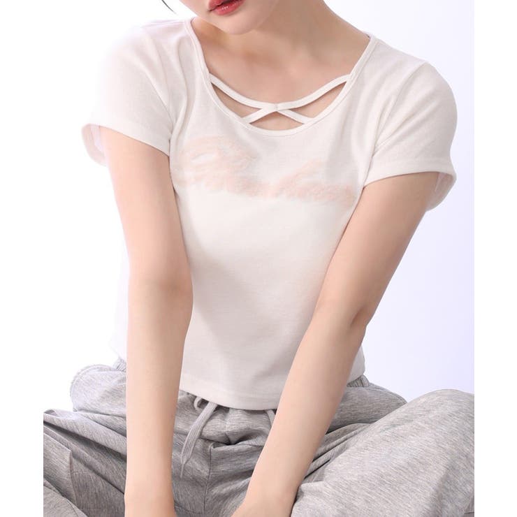 オフ | 【one after another】チュールロゴT | NICE CLAUP / OLIVE des OLIVE　OUTLET