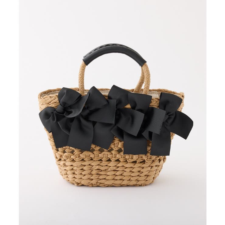 ブラック | 【one after another】リボン付きペーパーバッグ | NICE CLAUP / OLIVE des OLIVE　OUTLET