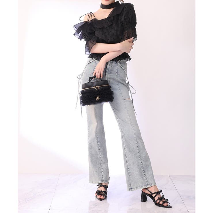 【one after another】チュールフリルリボンバニティバッグ | NICE CLAUP / OLIVE des OLIVE　OUTLET | 詳細画像32 
