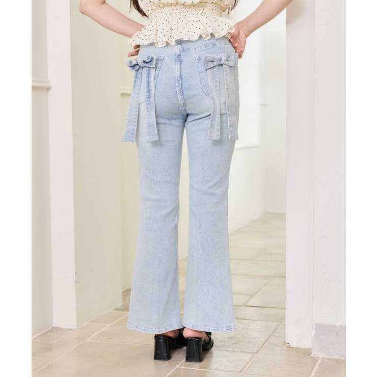 【SMサイズ展開】リボンアレンジキラキラ美脚デニム | NICE CLAUP / OLIVE des OLIVE　OUTLET | 詳細画像7 