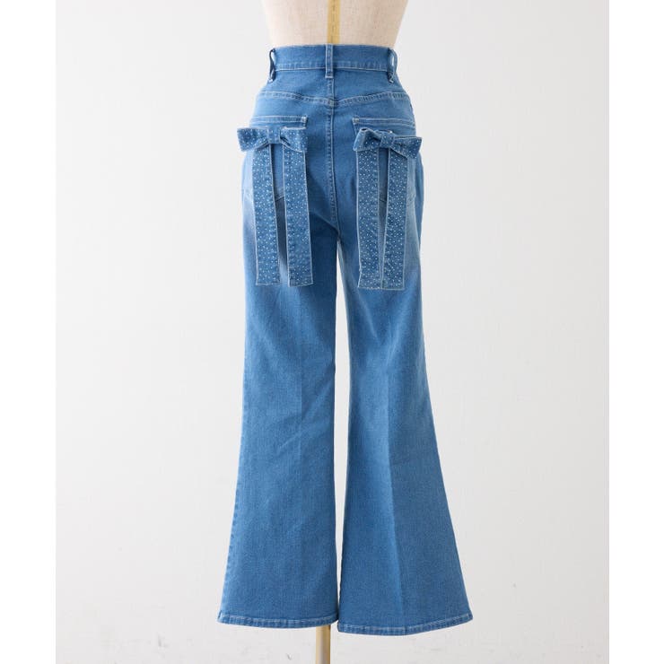 【SMサイズ展開】リボンアレンジキラキラ美脚デニム | NICE CLAUP / OLIVE des OLIVE　OUTLET | 詳細画像23 