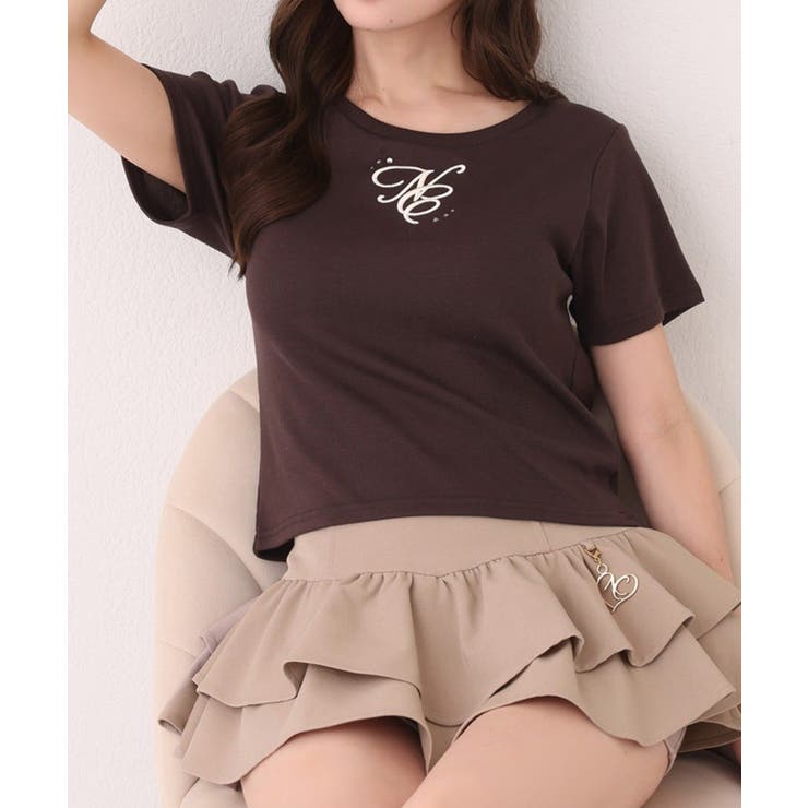 ブラウン | 【one after another】ワンポイントロゴTee | NICE CLAUP / OLIVE des OLIVE　OUTLET
