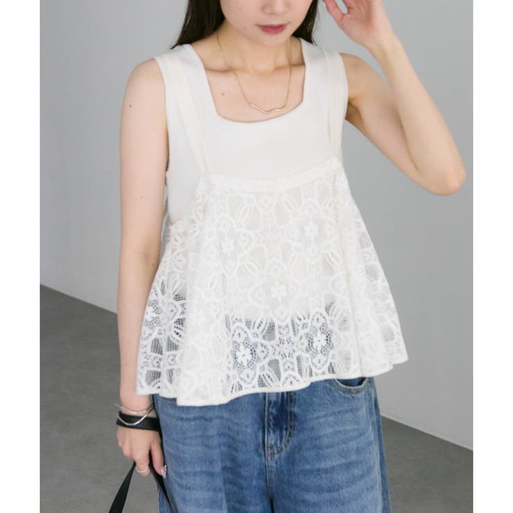 【PUAL CE CIN】リバー調レースビスチェ | NICE CLAUP / OLIVE des OLIVE　OUTLET | 詳細画像4 