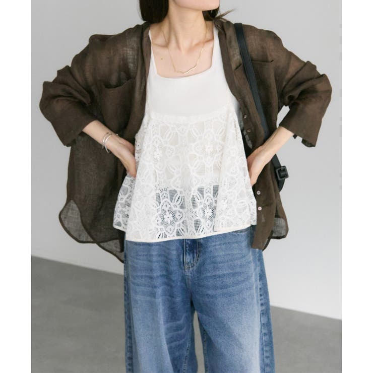 アイボリー | 【PUAL CE CIN】リバー調レースビスチェ | NICE CLAUP / OLIVE des OLIVE　OUTLET