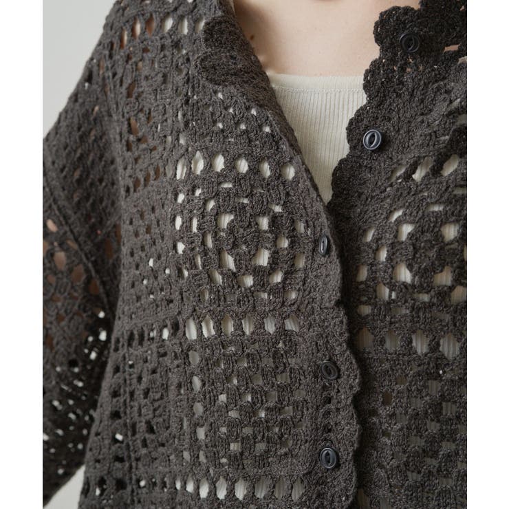 【PUAL CE CIN】クロシェットニットカーディガン | NICE CLAUP / OLIVE des OLIVE　OUTLET | 詳細画像11 