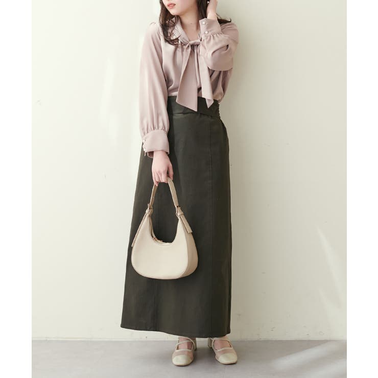 【natural couture】袖口パールノット結びボータイブラウス | NICE CLAUP / OLIVE des OLIVE　OUTLET | 詳細画像6 