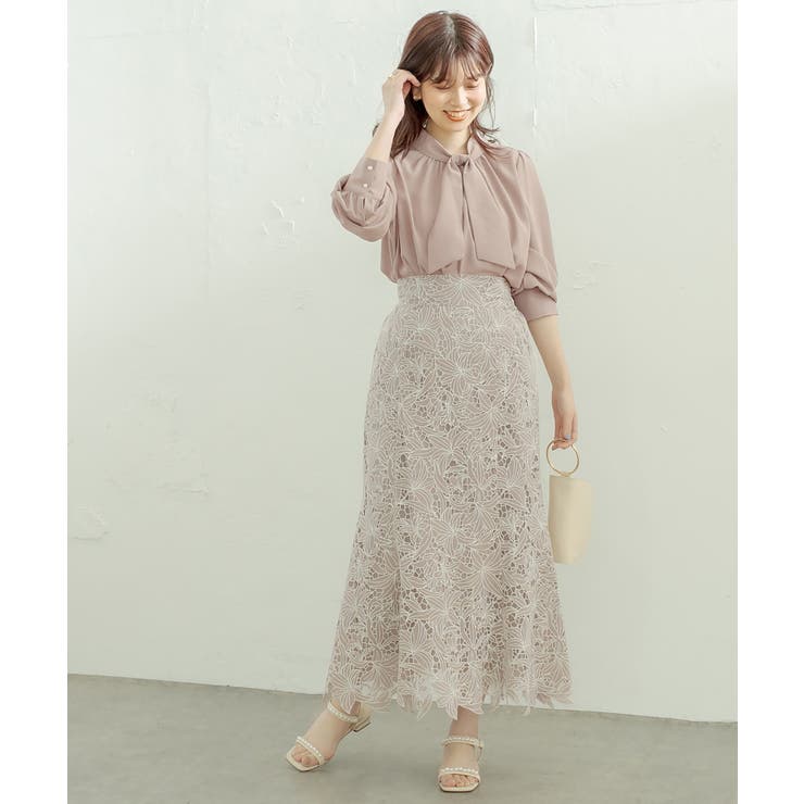 【natural couture】袖口パールノット結びボータイブラウス | NICE CLAUP / OLIVE des OLIVE　OUTLET | 詳細画像9 