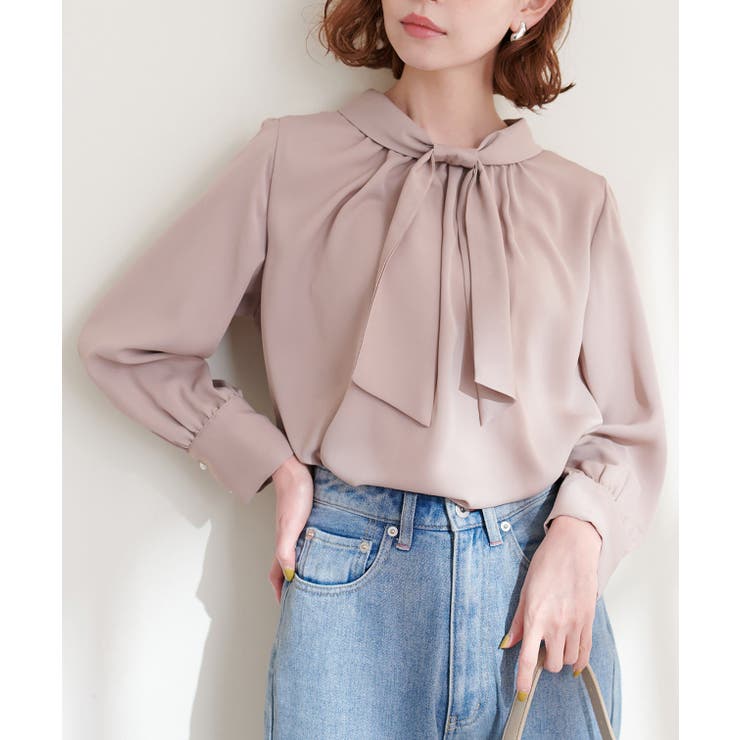 【natural couture】袖口パールノット結びボータイブラウス | NICE CLAUP / OLIVE des OLIVE　OUTLET | 詳細画像10 