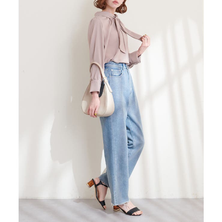 【natural couture】袖口パールノット結びボータイブラウス | NICE CLAUP / OLIVE des OLIVE　OUTLET | 詳細画像12 