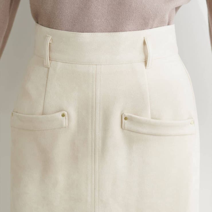 natural couture】ポンチスエードハイウエストタイトスカート[品番