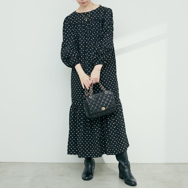 natural couture】ランタンティアードワンピース[品番