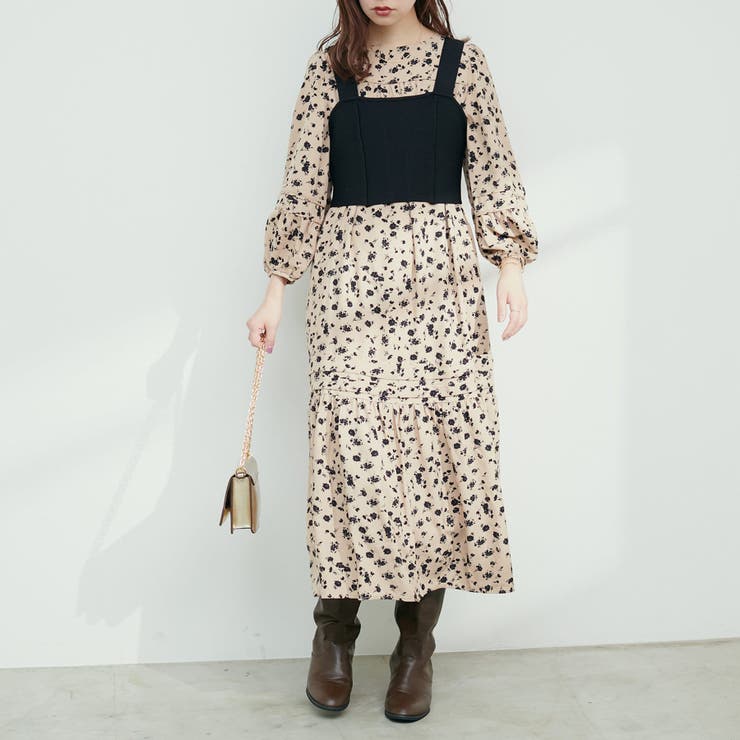 natural couture】ランタンティアードワンピース[品番