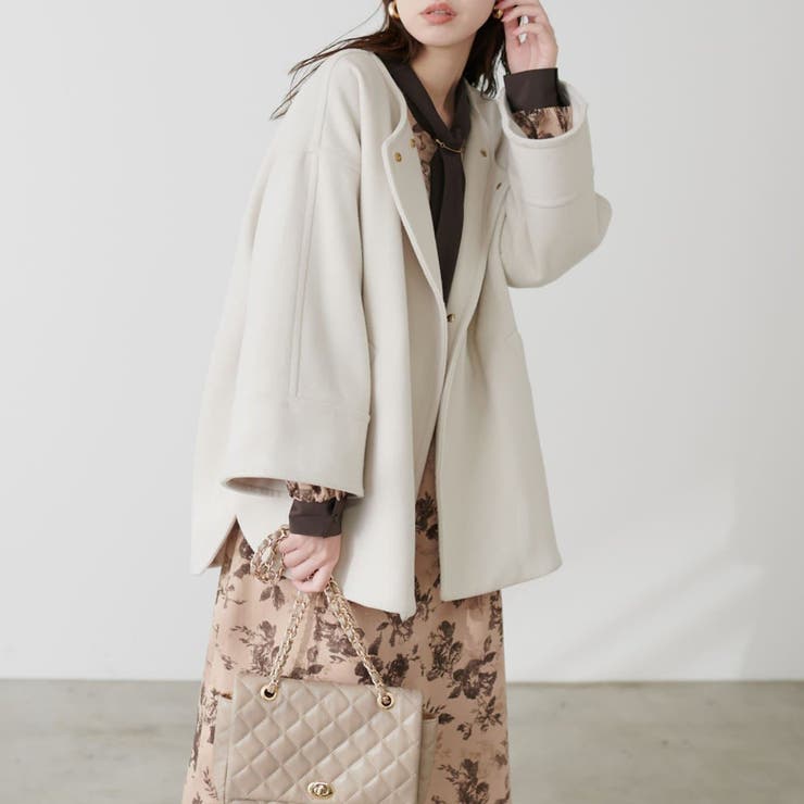 natural couture】ボウタイ配色切替ワンピース[品番