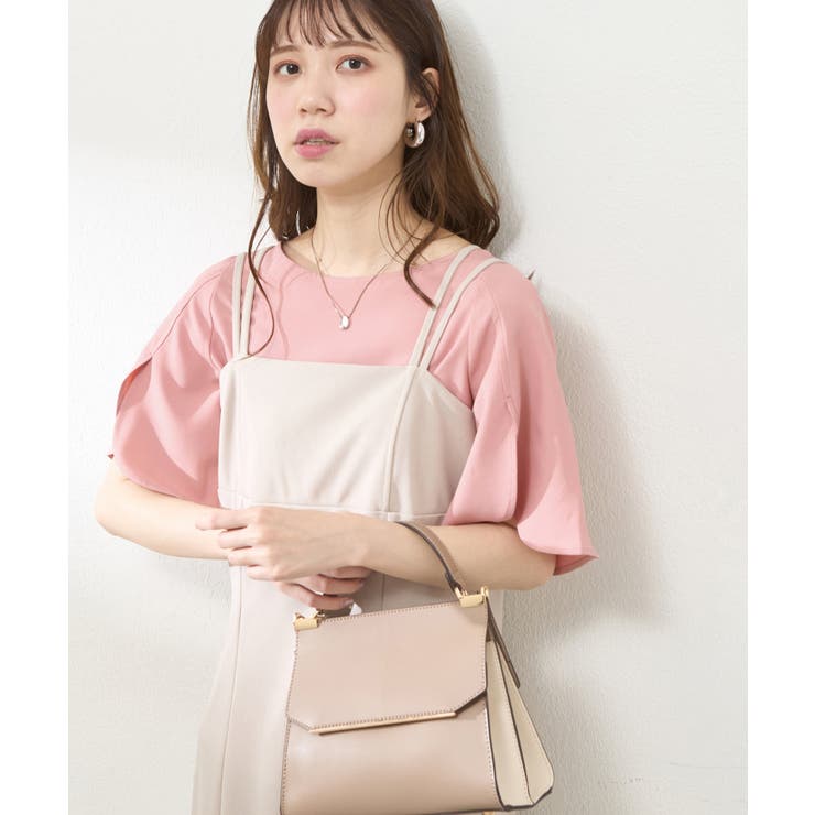 【natural couture】BACKパールハチワレスリーブTOPS | NICE CLAUP / OLIVE des OLIVE　OUTLET | 詳細画像3 