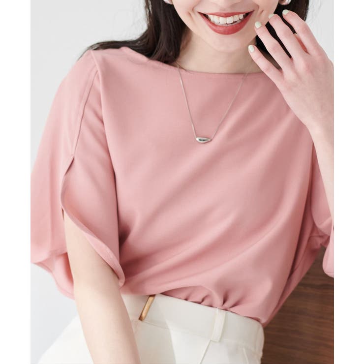 【natural couture】BACKパールハチワレスリーブTOPS | NICE CLAUP / OLIVE des OLIVE　OUTLET | 詳細画像8 