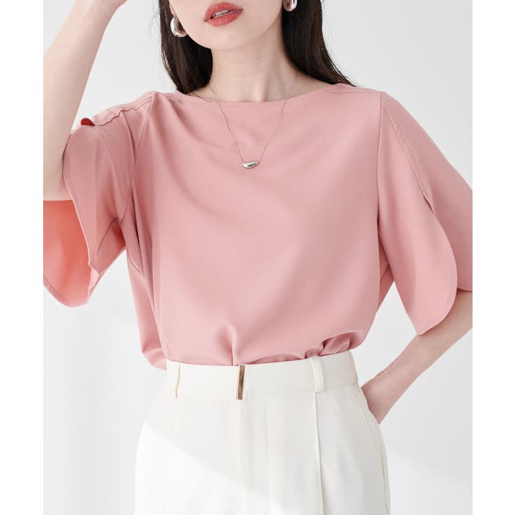 ピンク | 【natural couture】BACKパールハチワレスリーブTOPS | NICE CLAUP / OLIVE des OLIVE　OUTLET