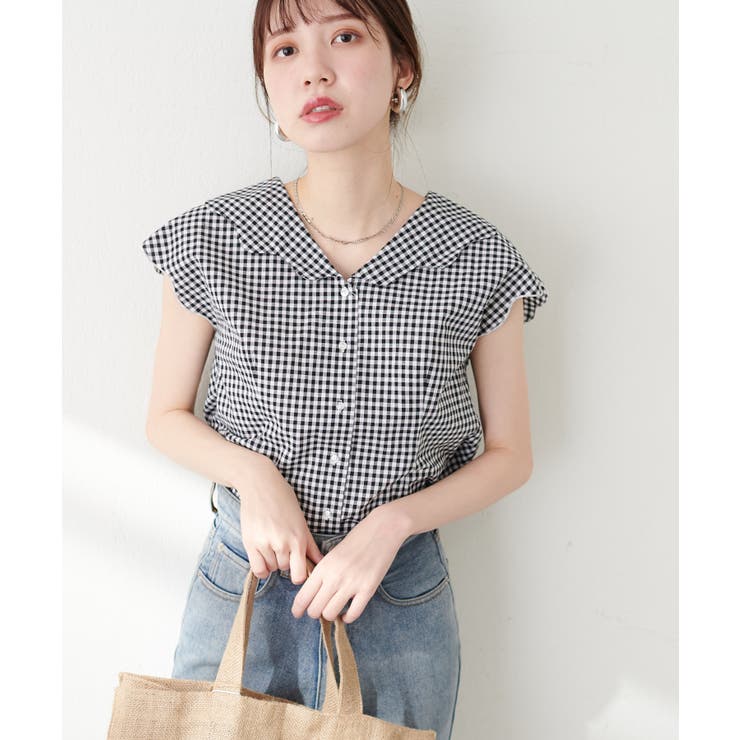 【natural couture】【WEB限定】ゆるスカラップレトロブラウス | NICE CLAUP / OLIVE des OLIVE　OUTLET | 詳細画像4 