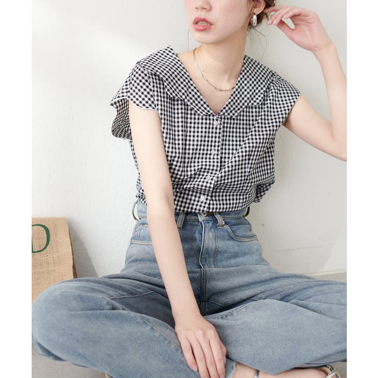 【natural couture】【WEB限定】ゆるスカラップレトロブラウス | NICE CLAUP / OLIVE des OLIVE　OUTLET | 詳細画像6 