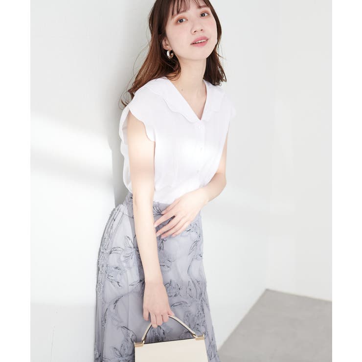 【natural couture】【WEB限定】ゆるスカラップレトロブラウス | NICE CLAUP / OLIVE des OLIVE　OUTLET | 詳細画像10 