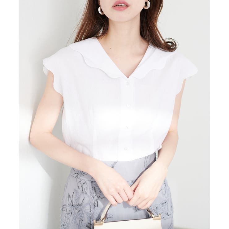 【natural couture】【WEB限定】ゆるスカラップレトロブラウス | NICE CLAUP / OLIVE des OLIVE　OUTLET | 詳細画像11 