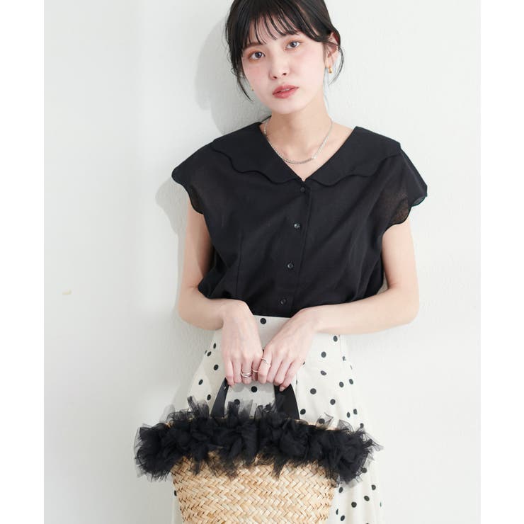 【natural couture】【WEB限定】ゆるスカラップレトロブラウス | NICE CLAUP / OLIVE des OLIVE　OUTLET | 詳細画像13 