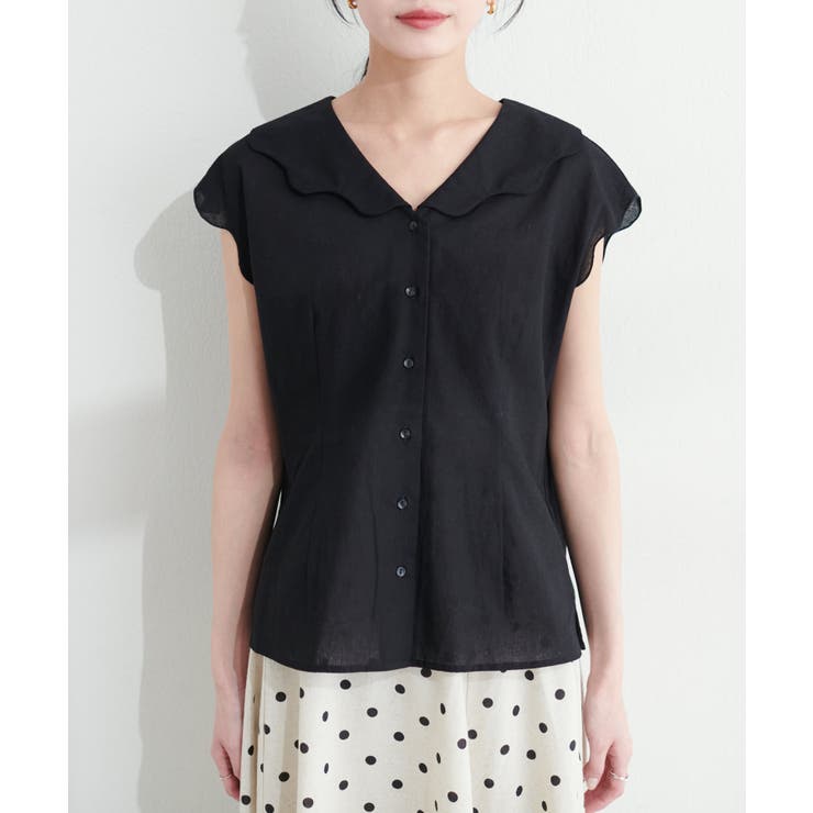 【natural couture】【WEB限定】ゆるスカラップレトロブラウス | NICE CLAUP / OLIVE des OLIVE　OUTLET | 詳細画像16 