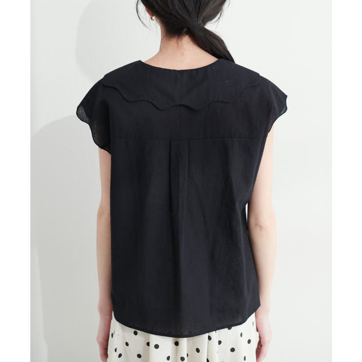 【natural couture】【WEB限定】ゆるスカラップレトロブラウス | NICE CLAUP / OLIVE des OLIVE　OUTLET | 詳細画像18 